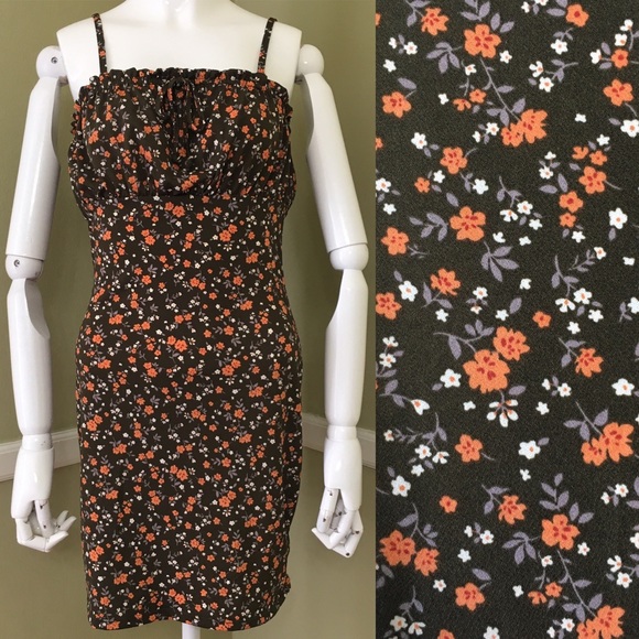 Bailey Blue Ditsy Tank Dress, Olive Rust - Picture 2 of 8